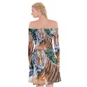 Animal Big Cat Safari Tiger Off Shoulder Skater Dress View2