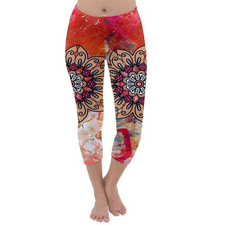 Mandala Art Design Pattern Ethnic Capri Winter Leggings 