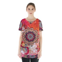 Mandala Art Design Pattern Ethnic Skirt Hem Sports Top