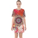 Mandala Art Design Pattern Ethnic Sixties Short Sleeve Mini Dress View1