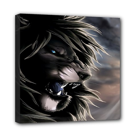 Angry Lion Digital Art Hd Mini Canvas 8  X 8  by Celenk