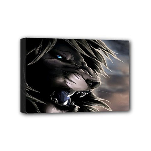 Angry Lion Digital Art Hd Mini Canvas 6  X 4  by Celenk