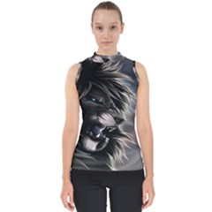 Angry Lion Digital Art Hd Shell Top