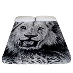 Lion Wildlife Art And Illustration Pencil Fitted Sheet (king Size) by Celenk