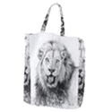 Lion Wildlife Art And Illustration Pencil Giant Grocery Zipper Tote View2