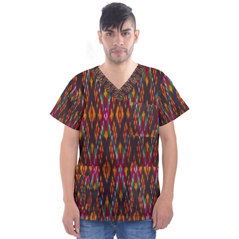 Thai Silk Men s V-neck Scrub Top by Celenk