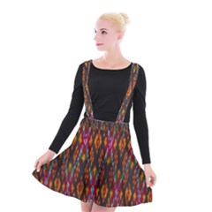 Thai Silk Suspender Skater Skirt by Celenk