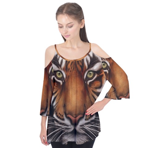 The Tiger Face Flutter Tees by Celenk