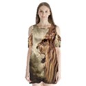 Roaring Lion Shoulder Cutout Velvet One Piece View1