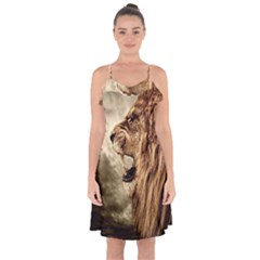 Roaring Lion Ruffle Detail Chiffon Dress by Celenk