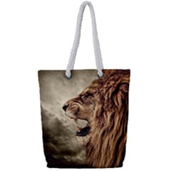 Roaring Lion Full Print Rope Handle Bag (small) by Celenk