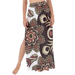 Mandala Pattern Round Brown Floral Maxi Chiffon Tie-up Sarong