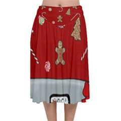 Hilarious Holidays  Velvet Flared Midi Skirt by Valentinaart