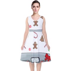 Hilarious Holidays  V-neck Midi Sleeveless Dress  by Valentinaart