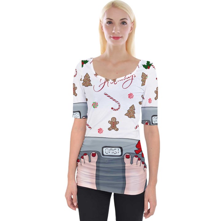 Hilarious holidays  Wide Neckline Tee