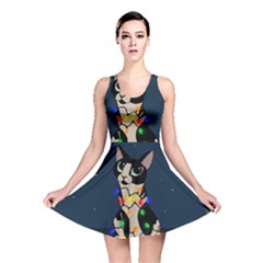 Meowy Christmas Reversible Skater Dress by Valentinaart