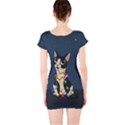 Meowy Christmas Short Sleeve Bodycon Dress View2