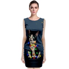 Meowy Christmas Classic Sleeveless Midi Dress by Valentinaart