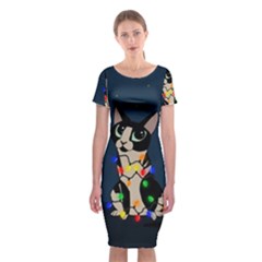 Meowy Christmas Classic Short Sleeve Midi Dress by Valentinaart