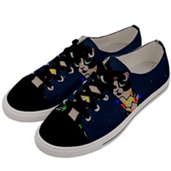 Meowy Christmas Men s Low Top Canvas Sneakers by Valentinaart