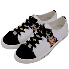 Meowy Christmas Men s Low Top Canvas Sneakers by Valentinaart