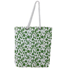 Vintage Christmas Ornaments In Green On White Full Print Rope Handle Tote (large) by PodArtist