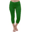 Mini Red Dots on Christmas Green Capri Winter Leggings  View1