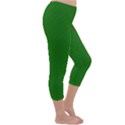 Mini Red Dots on Christmas Green Capri Winter Leggings  View3