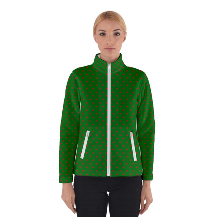 Mini Red Dots on Christmas Green Winterwear