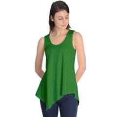 Mini Red Dots On Christmas Green Sleeveless Tunic by PodArtist