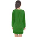 Mini Red Dots on Christmas Green Long Sleeve Chiffon Shift Dress  View2