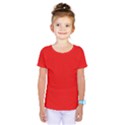 Small Christmas Green Polka dots on Red Kids  One Piece Tee View1