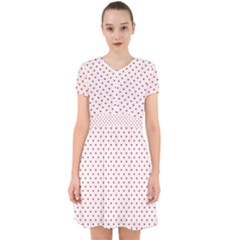 Small Christmas Red Polka Dot Hearts On Snow White Adorable In Chiffon Dress by PodArtist