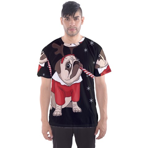 Pug Xmas Men s Sports Mesh Tee by Valentinaart