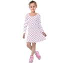 Small Christmas Red Polka Dot Hearts On Snow White Kids  Long Sleeve Velvet Dress View1