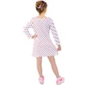 Small Christmas Red Polka Dot Hearts On Snow White Kids  Long Sleeve Velvet Dress View2