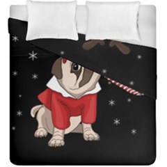 Pug Xmas Duvet Cover Double Side (king Size) by Valentinaart