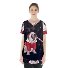 Pug Xmas Skirt Hem Sports Top by Valentinaart