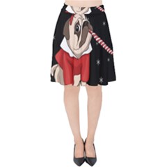 Pug Xmas Velvet High Waist Skirt by Valentinaart