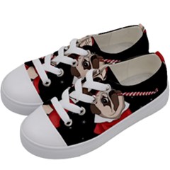 Pug Xmas Kids  Low Top Canvas Sneakers by Valentinaart