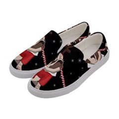 Pug Xmas Women s Canvas Slip Ons by Valentinaart