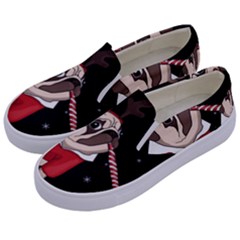 Pug Xmas Kids  Canvas Slip Ons by Valentinaart