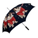 Pug Xmas Straight Umbrellas View2