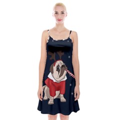 Pug Xmas Spaghetti Strap Velvet Dress by Valentinaart