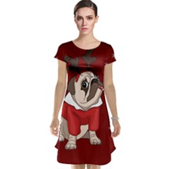 Pug Xmas Cap Sleeve Nightdress by Valentinaart