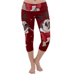 Pug Xmas Capri Yoga Leggings