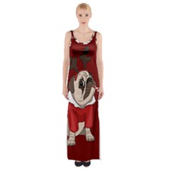 Pug Xmas Maxi Thigh Split Dress by Valentinaart