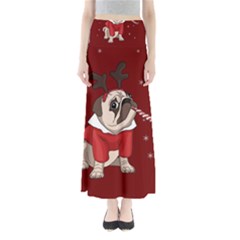 Pug Xmas Full Length Maxi Skirt by Valentinaart