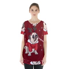 Pug Xmas Skirt Hem Sports Top by Valentinaart