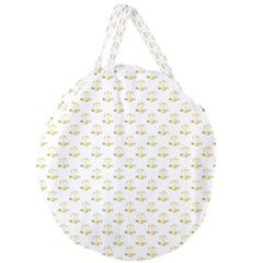 Gold Scales Of Justice On White Repeat Pattern All Over Print Giant Round Zipper Tote by PodArtist